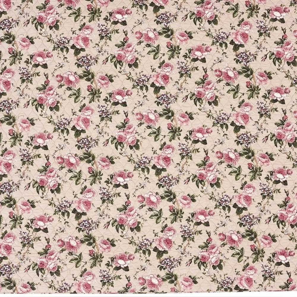 Pottery Barn Adelise Reversible Cotton Linen Floral Quilt Queen